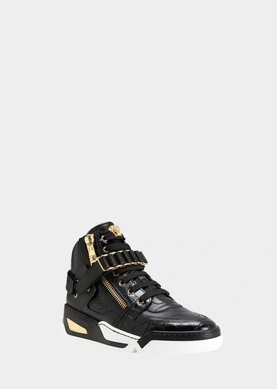 versace sneaker damen schwarz|versace zipped high top sneakers.